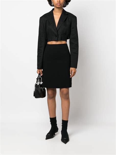 christian pencil skirt in black wool .